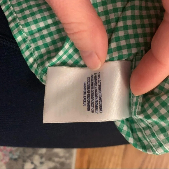 Ralph Lauren Green and White Gingham Button Down Shirt 18 Months - Picture 4 of 6